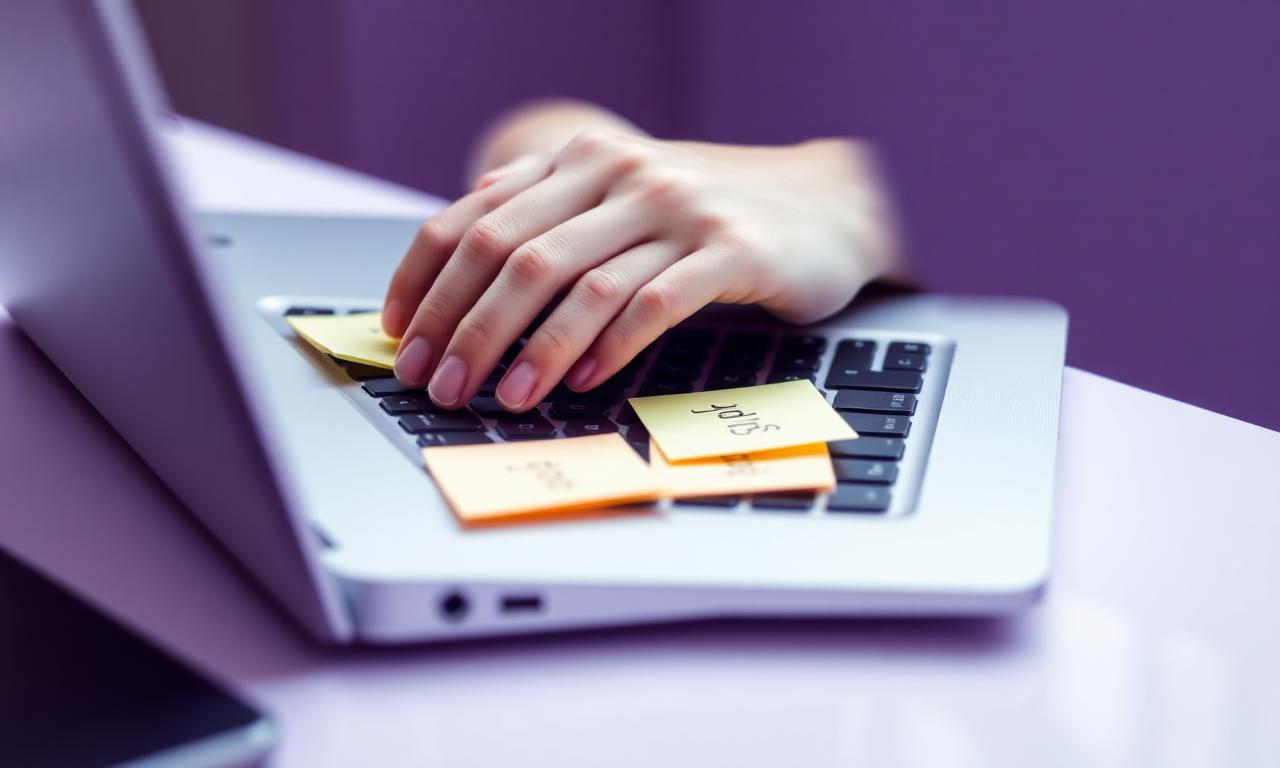 Marketingový freelancer při práci na notebooku
