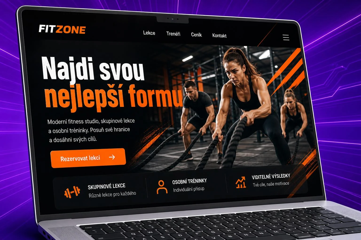 Návrh webu — Fitness studio