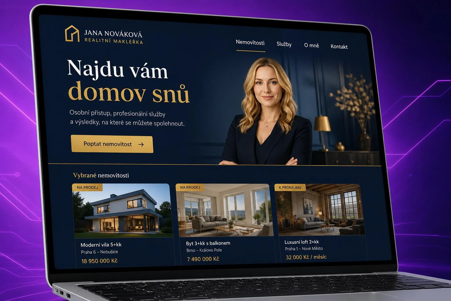 Návrh webu — Realitní kancelář